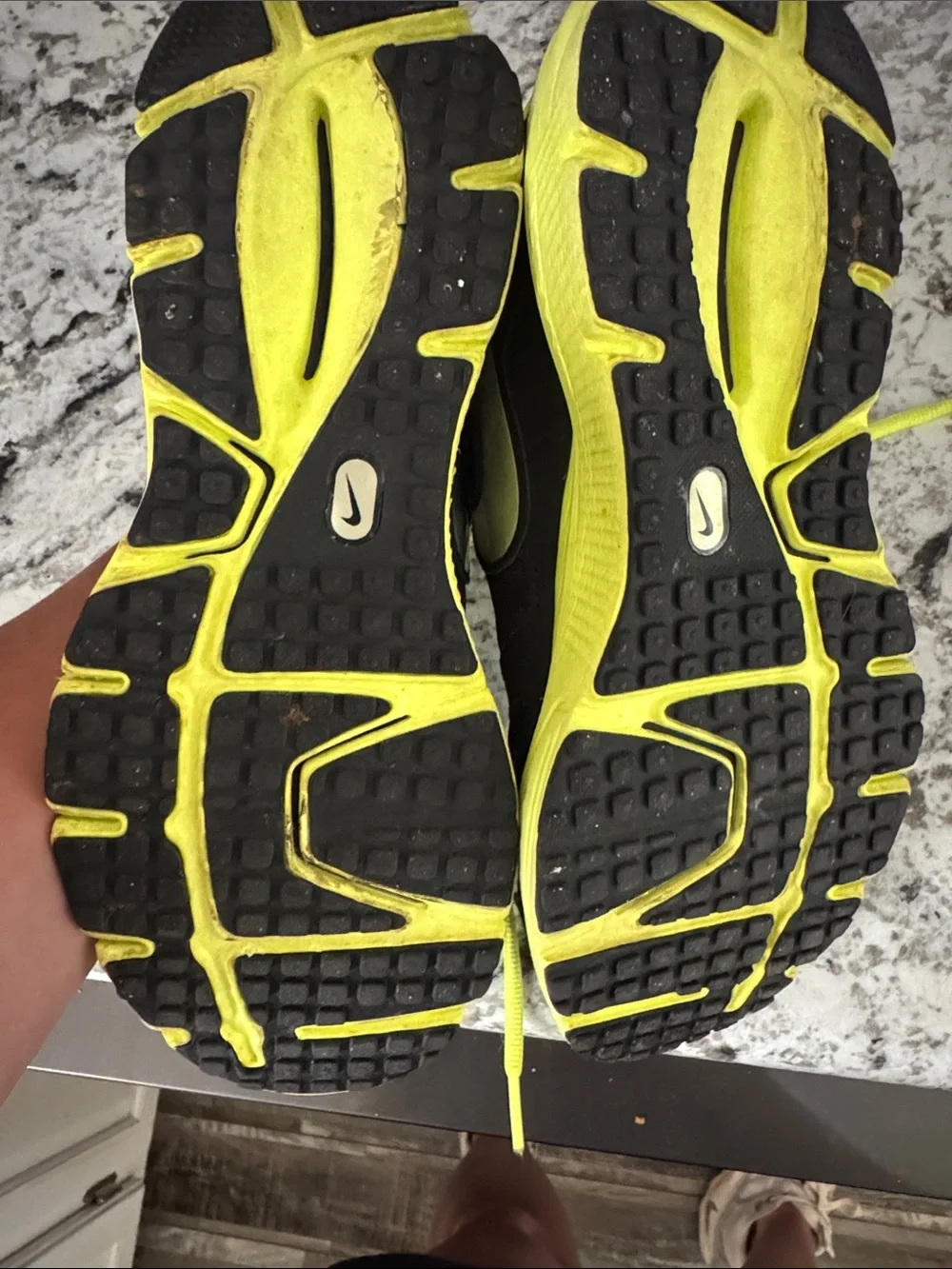 Nike Black & Neon Yellow Athletic Running Shoes